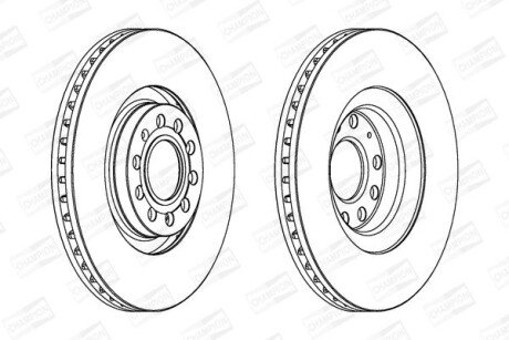 VW диск гальмівний передн.Audi A4,A6 2.7/4.2 98- champion 562978CH-1