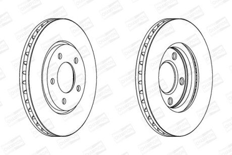 CHRYSLER диск гальмівний передн.&quot;15&quot; 281*28 Voyager IV,Dodge Caravan 00- champion 563030CH