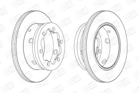 DB диск гальмівний задн. (вентил.) Sprinter 95-06 VW LT 96- (285*22) champion 567810CH