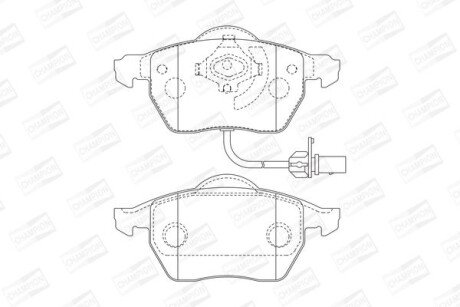 VW гальмівні колодки перед. AUDI A4/6Passat -05Skoda Superb (овальний розєм) champion 573037CH