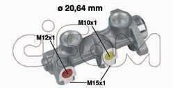 OPEL Головний гальмівний циліндр D20,64mm KADET E 1.2,1.3,1.3I 8/84- cifam 202-184