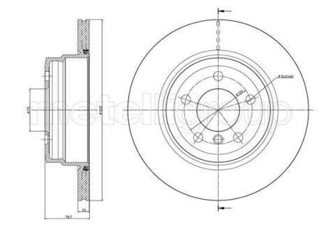 BMW Диск тормозной задн.X5 E70 07-,F15 13-,X6 E71 08-,F16 14- cifam 800-1025C