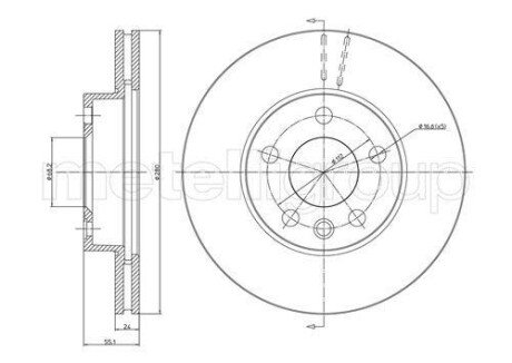 VW Диск тормозной передний вентилируемый Sharan,T4,Ford Galaxy,Seat Alhambra cifam 800-507