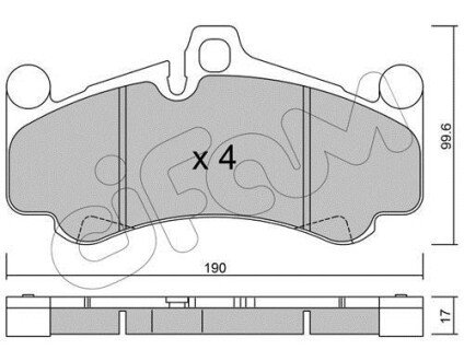 PORSCHE Колодки гальмівні передн. 911 3.6, 3.8, 4.0 01- cifam 822-1004-0