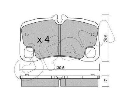 PORSCHE Колодки гальмівні задн. 911 3.6, 3.8, 4.0 01- cifam 822-1005-0