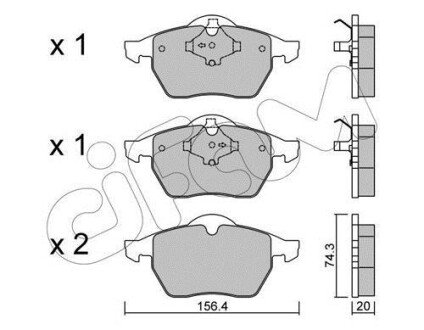 VW гальмівні колодки перед.Passat Audi A4, A8 95- cifam 822-181-1