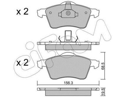 VW гальмівні колодки перед. T4 cifam 822-263-0