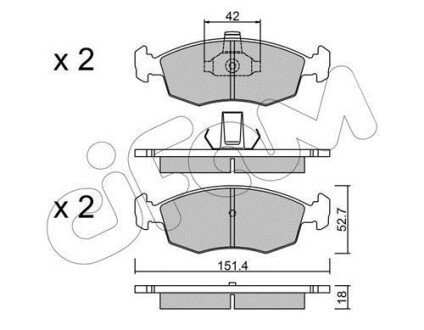 FIAT гальмівні колодки передн. STRADA пікап 1.3 D 10- cifam 822-274-3