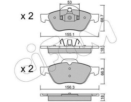 RENAULT колодки гальмівні передні Laguna II,III,Megane II,Scenic II 1.5dCi/2.0 16V 01- cifam 822-335-0