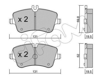 DB Гальмівні колодки передн. W203 00- cifam 822-342-0