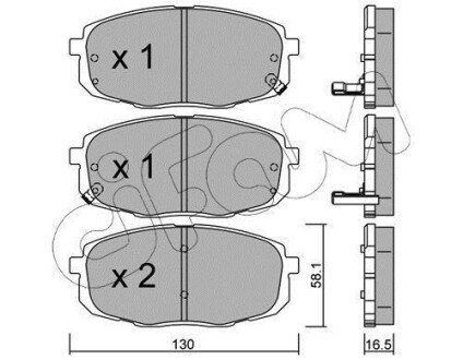 KIA Тормозные колодки передн.Carens 02-,Ceed,Hyundai i30 07- cifam 822-513-0