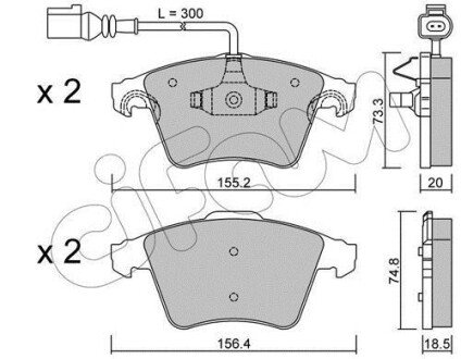 VW гальмівні колодки передн.Touareg (teves) 02- cifam 822-552-2