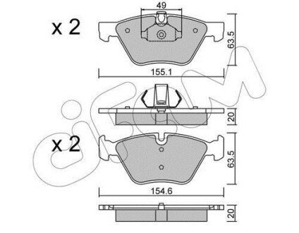 BMW Тормозные колодки передн.5 F10 518d-528i 11- cifam 822-557-0