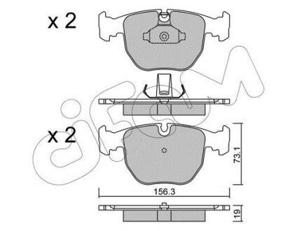 BMW гальмівні колодки передн.5-serie (E39), 7-serie (E38), X5 (E53) cifam 822-559-0