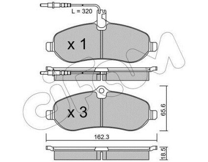 CITROEN Торм.колодки передн.JumpyFiat ScudoPeugeot Expert 07- (с датчиком) cifam 822-707-0