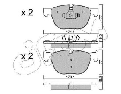 BMW Тормозные колодки передн.X5 E70 07-,F15,85 13-,X 6 E71 08-,F16,86 14- cifam 822-770-0