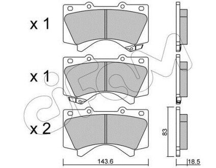 TOYOTA гальмівні колодки передн.Land Cruiser 4.7/4.5d 08- cifam 822-821-0