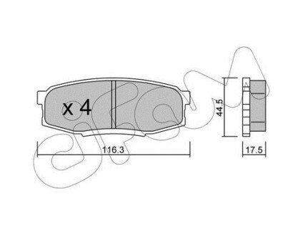 TOYOTA колодки гальмів. задн.Land Cruiser 4.7/4.5d 08- cifam 822-822-0