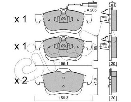 FIAT гальмів.колодки передн. Doblo 10-, Opel Combo 12- cifam 822-824-0