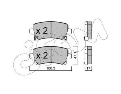 OPEL гальмівні колодки задн. Insignia 08-, Chevrolet Malibu 12-, Saab cifam 822-844-0