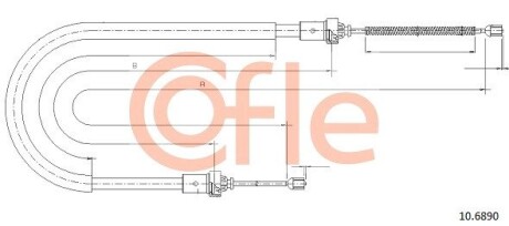 Трос ручника cofle 10.6890