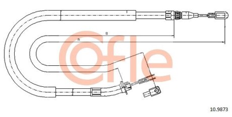 Трос ручного гальма (до колодок) cofle 109873