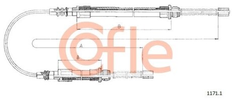 Трос ручника cofle 1171.1