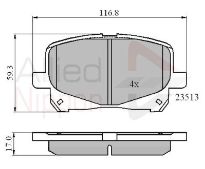 Колодка гальм. диск. toyota camry 2.2, 3.0 24v, 3 comline adb0904