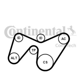 Комплект (ремень+ролики)) contitech 6PK1642K2