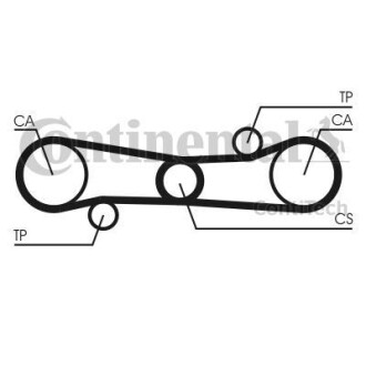 Ремінь зубчастий (довж. 60-150) contitech ct654 (фото 1)