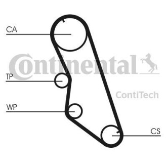 Комплект ременя грм + Помпа contitech ct754wp1