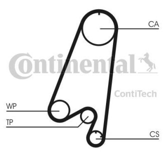 Комплект ГРМ Daewoo Matiz/Chevrolet Matiz/Spark 0.8 98- (25x107z) CONTINENTAL contitech ct910k1