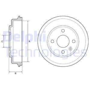 CHEVROLET Гальмівний барабан задн. AVEO 11- delphi bf554