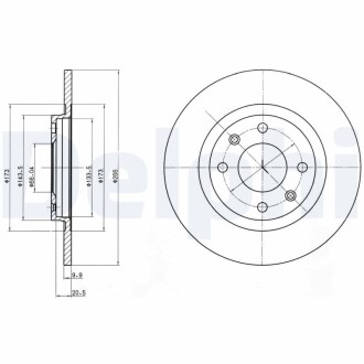 Тормозной диск delphi bg2308