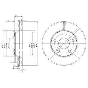 FORD диск гальмівний передн.Scorpio 85- (вентильований) delphi bg2346