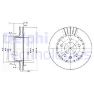 Тормозной диск delphi bg2384