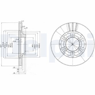 Тормозной диск delphi bg2561