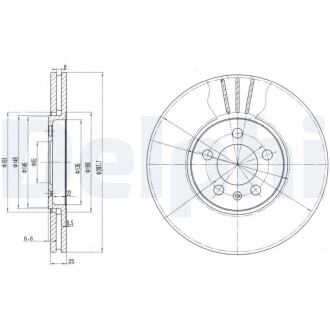 Тормозной диск delphi bg2729