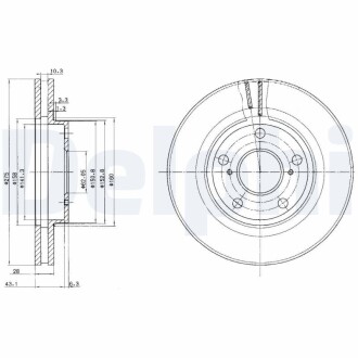 Тормозной диск delphi bg2782