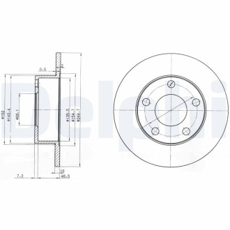 Тормозной диск delphi bg3382