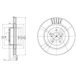 SUBARU гальмівний диск передн.Forester 02 - delphi bg3413