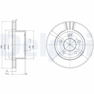 Тормозной диск delphi bg3533