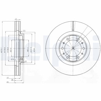 Тормозной диск delphi bg3586