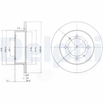 Тормозной диск delphi bg3609