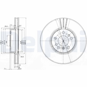 Тормозной диск delphi bg3628