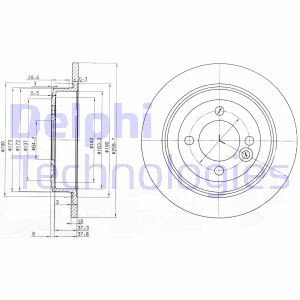 Тормозной диск delphi bg3662c