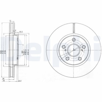 Тормозной диск delphi bg3735