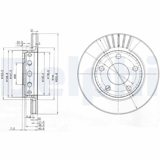 Тормозной диск delphi bg3785