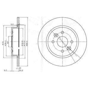 KIA диск гальмівний задній Shuma 1.5/1.8 97- delphi bg3804