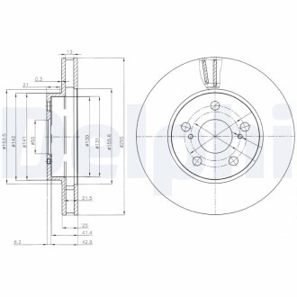 Тормозной диск delphi bg3850